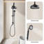 Douche murale double avec pluie de 8 po et système de finition noir mat élégant