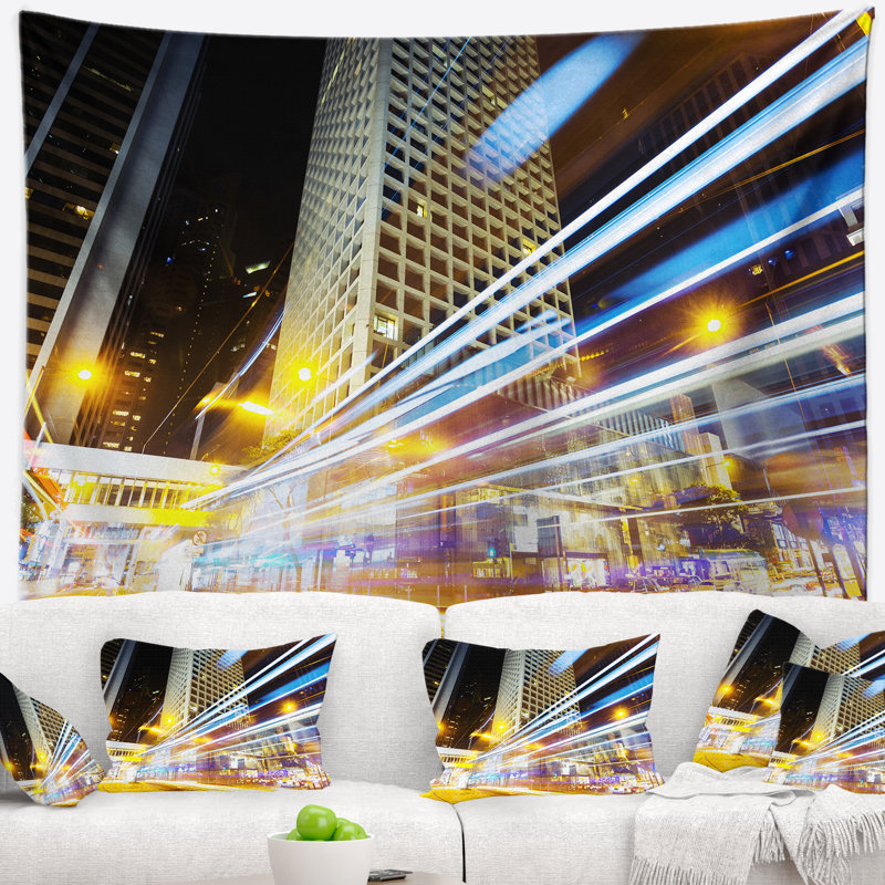 Tapisserie «Cityscape Urban City Trails», H 32 po x l 39 po