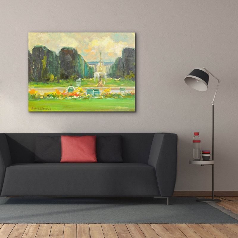  «Italian Gardens» par Allayn Stevens, art mural sur toile, 54 po x 40 po, H 40 po x l 54 po