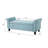 Light Blue Fabric Storage Bench with Rolled Arms