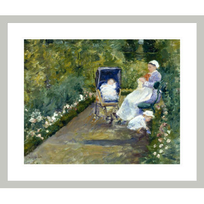 «Children in a Garden (The Nurse)» par Mary Cassatt, impression giclée encadrée