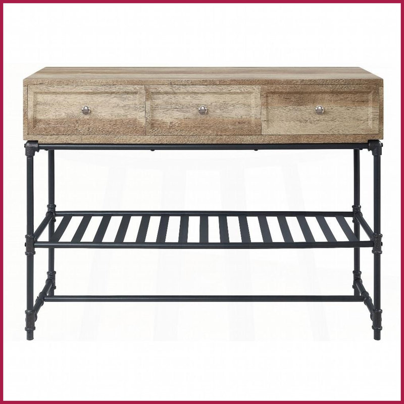 Chêne & amp; Table basse rustique industrielle avec rangement Sandy - Pièce de salon durable peu encombrante