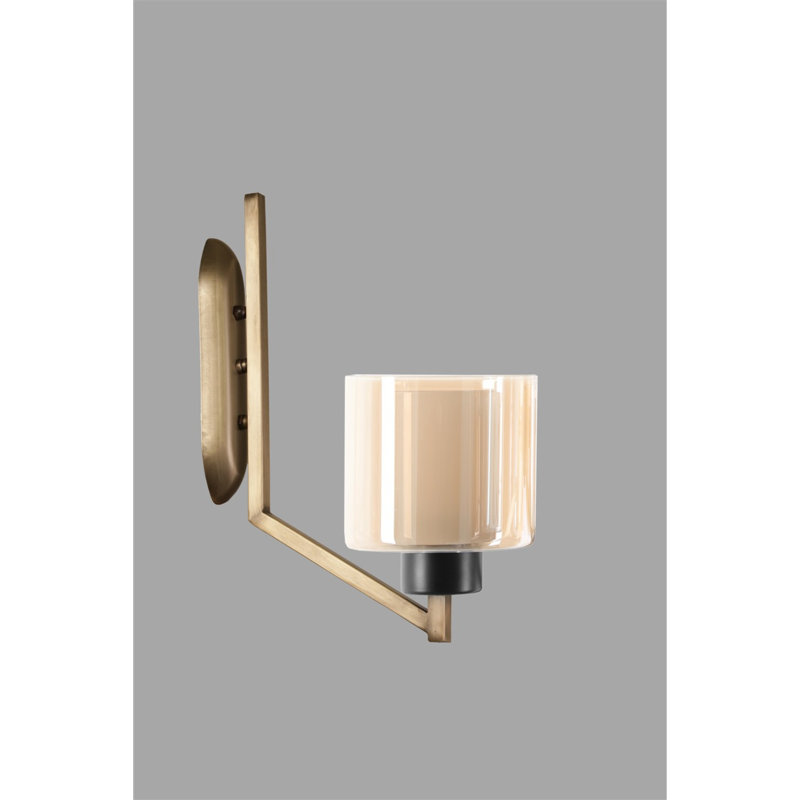 Lampe murale scandinave Glam, 15,0 x 11,8 x 15,7 pouces | 100% métal avec peinture séchée au four et revêtement dégringolé | Douille E27, 40 W maximum | Finition élégante en cuivre, parfaite pour la décoration intérieure moderne et l'éclairage ambiant