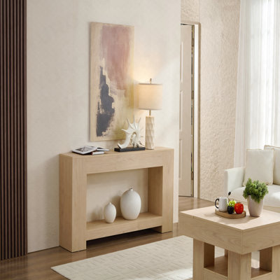 Rectangular Side Table, Wooden Rectangular Coffee Table Placed Behind The Sofa, Rustic-Style Entryway Table Suitable For Entrances, Hallways, And Livi