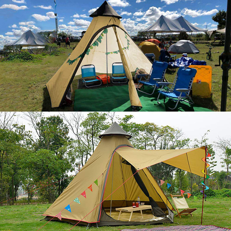 Tente de camping pour 6 personnes Dome, Jaune