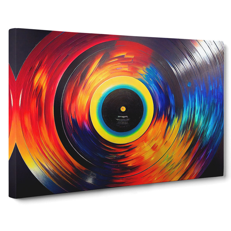 Golden Vinyl Record Art Vol.4 - Wrapped Canvas Print, 35cm H x 50cm W x 3cm D
