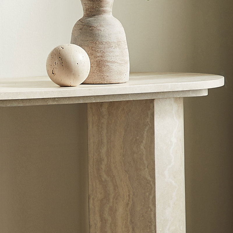 Faux Marble Pattern Console Table, Narrow Console Table