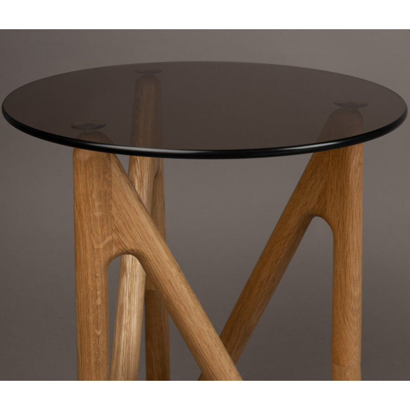 Naia Glass Single End Table, Natural