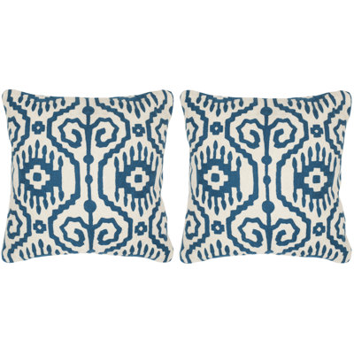 Embroidered Feather Throw Pillow