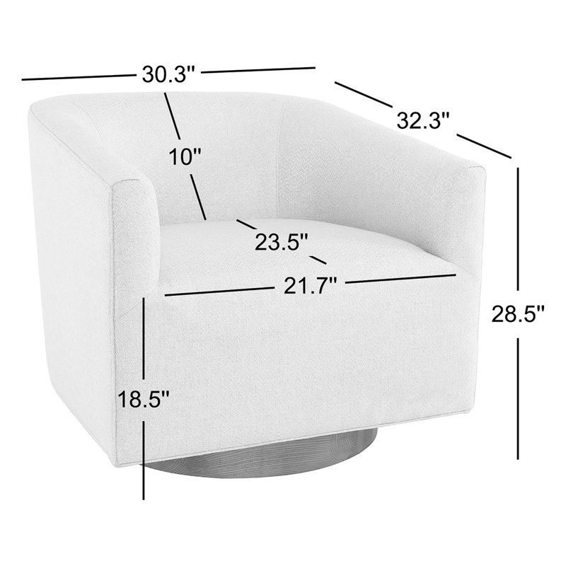 Leroy Swivel Barrel Chair, Taupe Twill