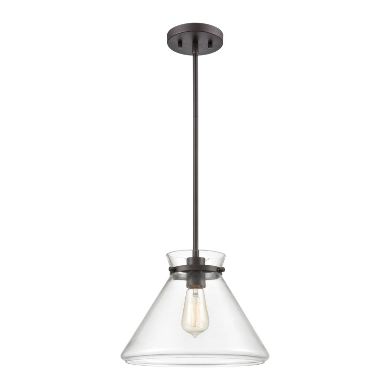 Mini-luminaire suspendu 1 lumière de 12 po Mickley - bronze huilé