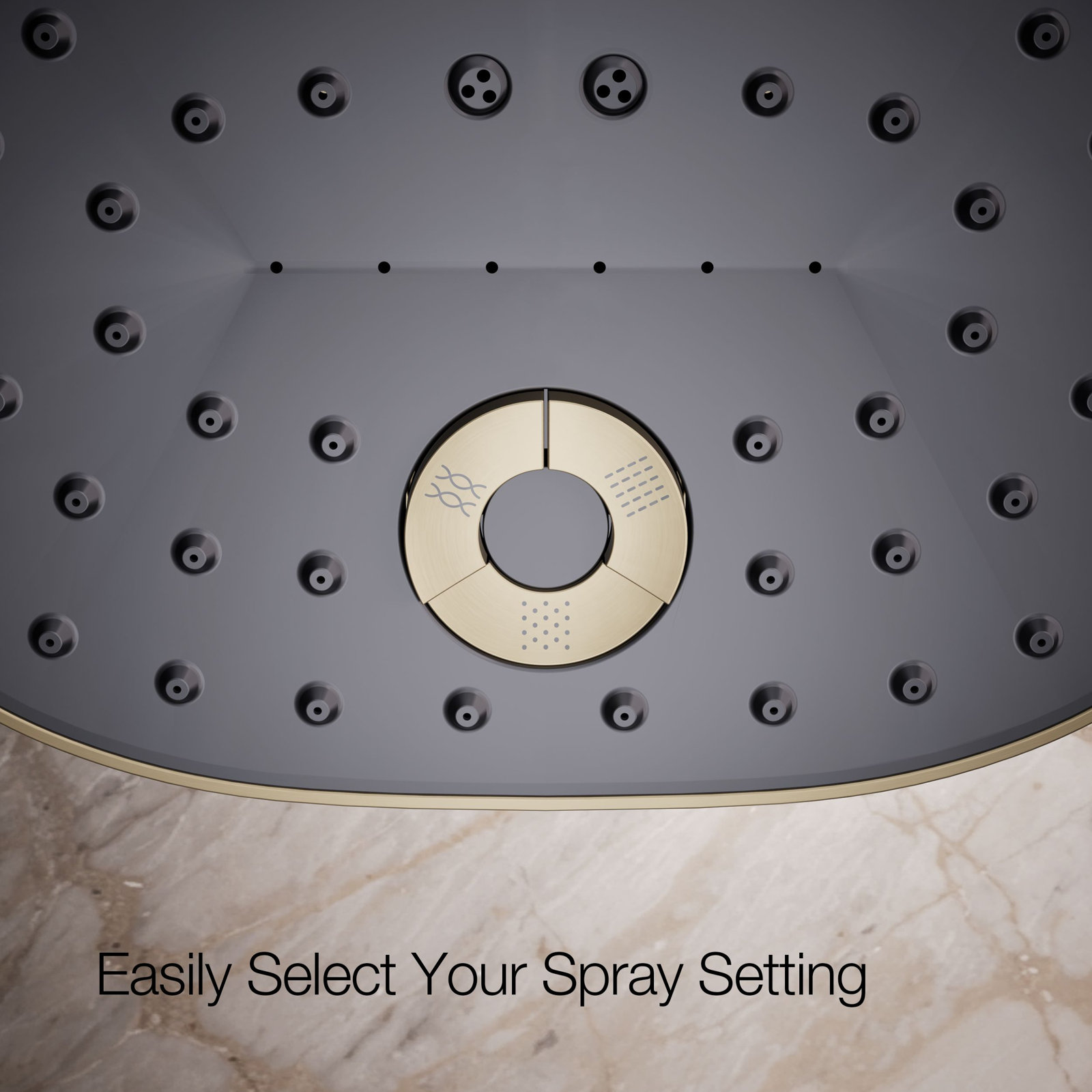 Statement 2.5 GPM Oval Multifunction Showerhead, Vibrant Brushed Bronze