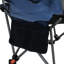 Chaise de camping inclinable réglable bleu foncé, pliante, portative, porte-gobelet, poches latérales, sac de transport, structure pour la randonnée et barbecues inclinable à trois niveaux pour l'extérieur, confortable