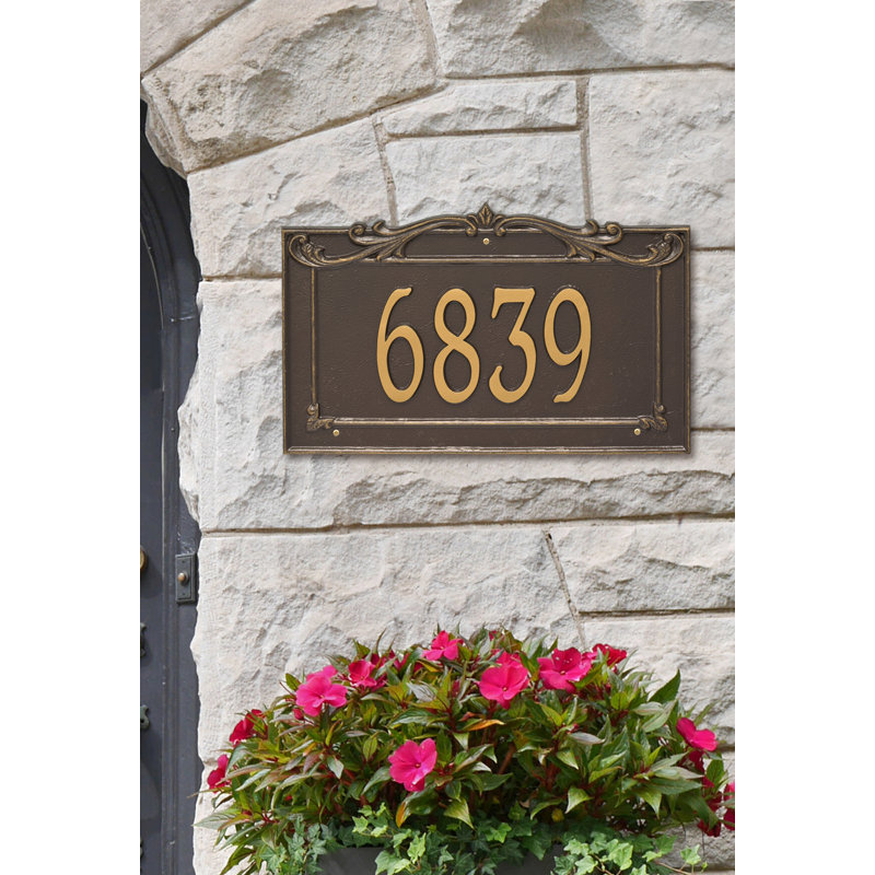 Plaque d'adresse murale 1 ligne Signature Series, Or, Oui, Bronze