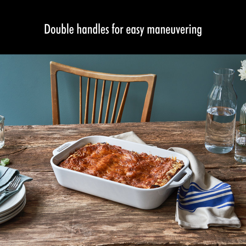 Staub Ceramic 2-piece Rectangular Baking Dish Set, White