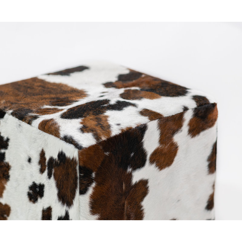 Pouf en cuir de vache kunotas - Tricolore