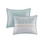 Édredon très grand / très grand avec coussins décoratifs à motif floral en seersucker bleu jaune et blanc 5 pièces-117361282-117361283