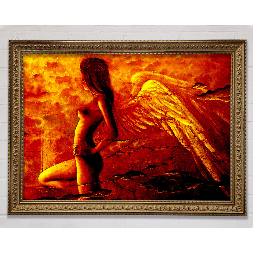 Gerahmtes Leinwandbild Orange Winged Angel