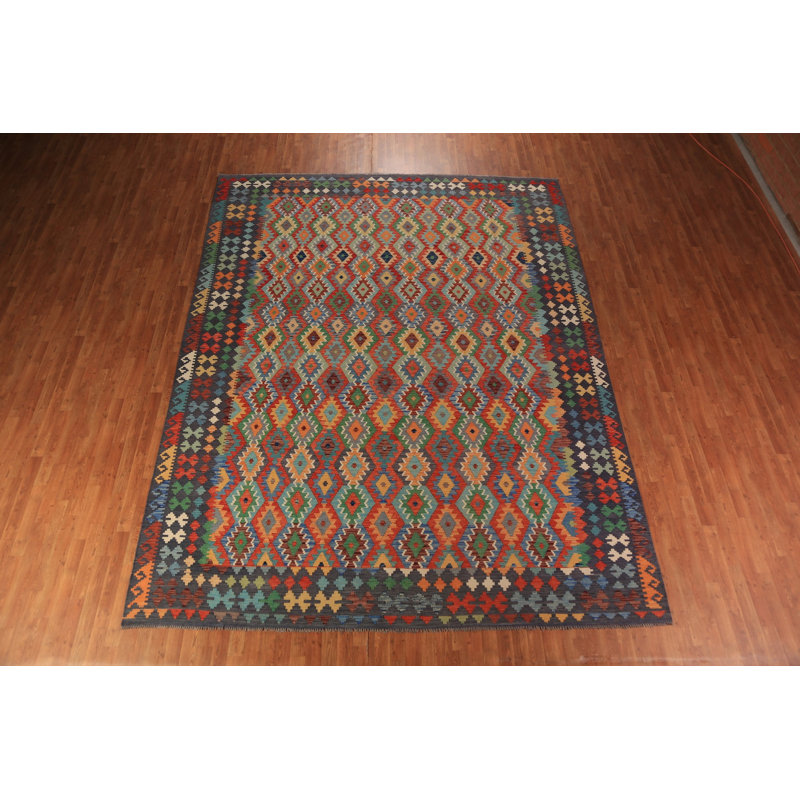 Flat Weave Wool Kilim Oriental Area Rug 10x13