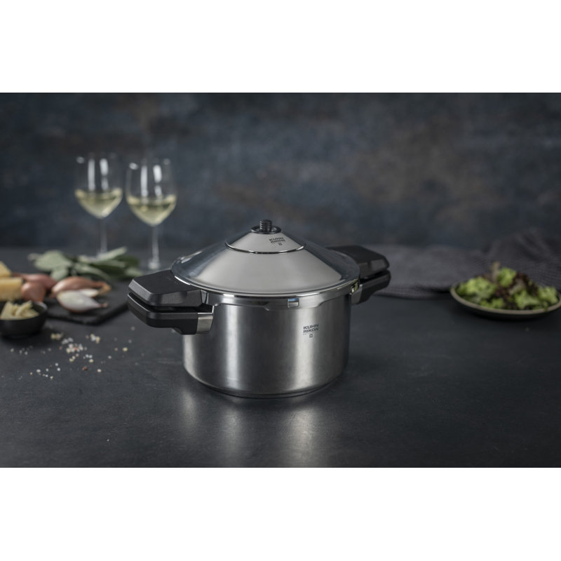Kuhn Rikon Duromatic Inox Stainless Steel Pressure Cooker for All Hobs, Side Grips, 5.15 qt.