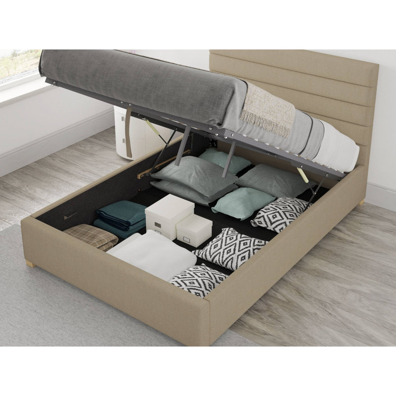 Tyson Upholstered Ottoman Storage Bed, Super King (6'), Natural