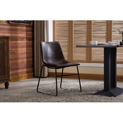 Eula Polyurethane Side Chair in Brown