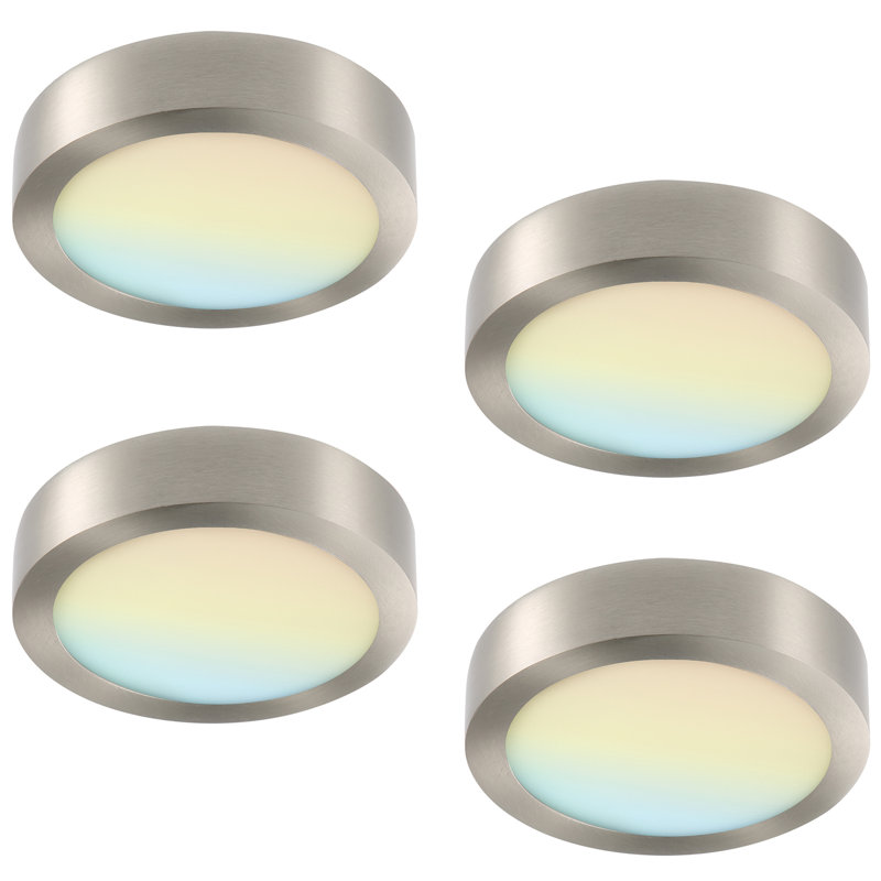 Plafonnier encastré à DEL 13 po, Nickel brossé