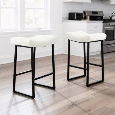 Tabourets de bar 24 po à hauteur de comptoir avec cadre en métal pour îlot de cuisine 24 po