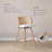 Set Of 2 Mid-Century Modern Swivel Counter Height Bar Stools With Natural Rattan Back And Faux Leather Seat, White