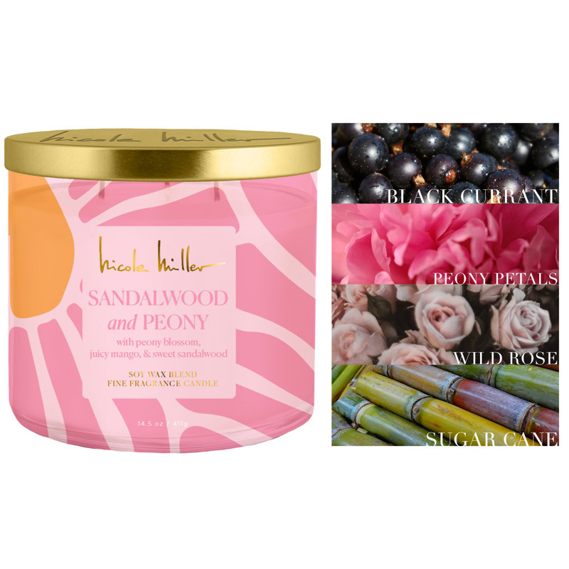 Scented Candle with Glass Holder, Pink