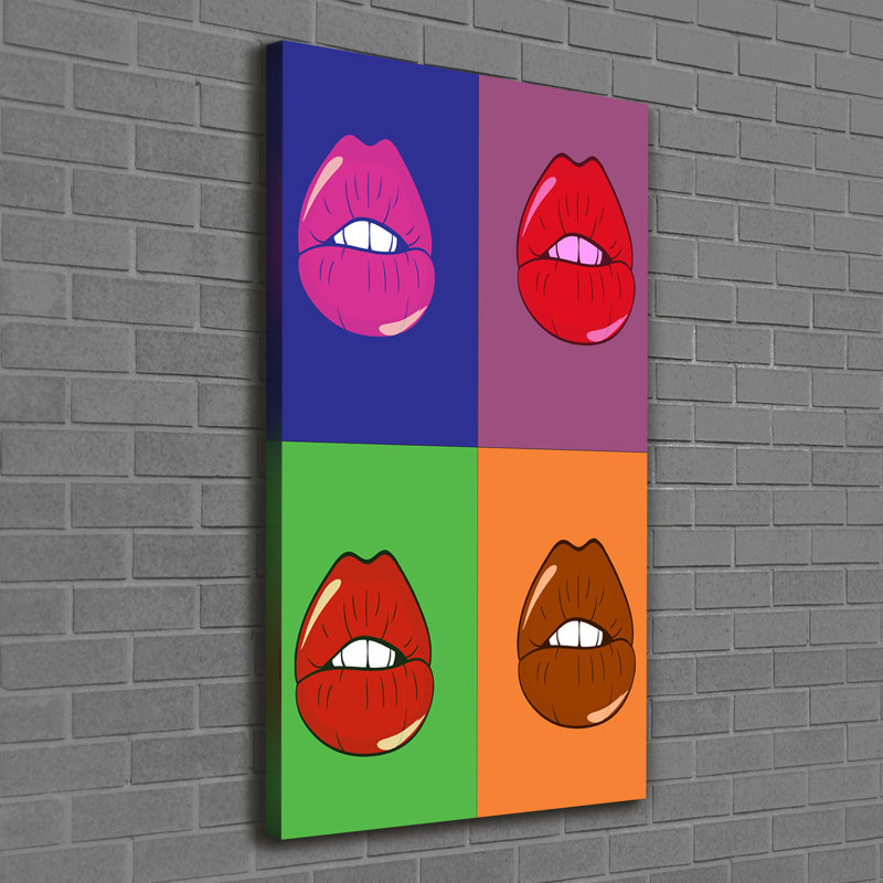 Colourful Lips - Wrapped Canvas Print