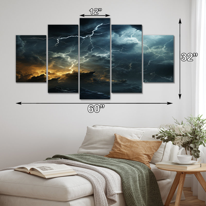 Tempête de tempête - Unleashed - Reproduction d'art sur toile - 5 panneaux