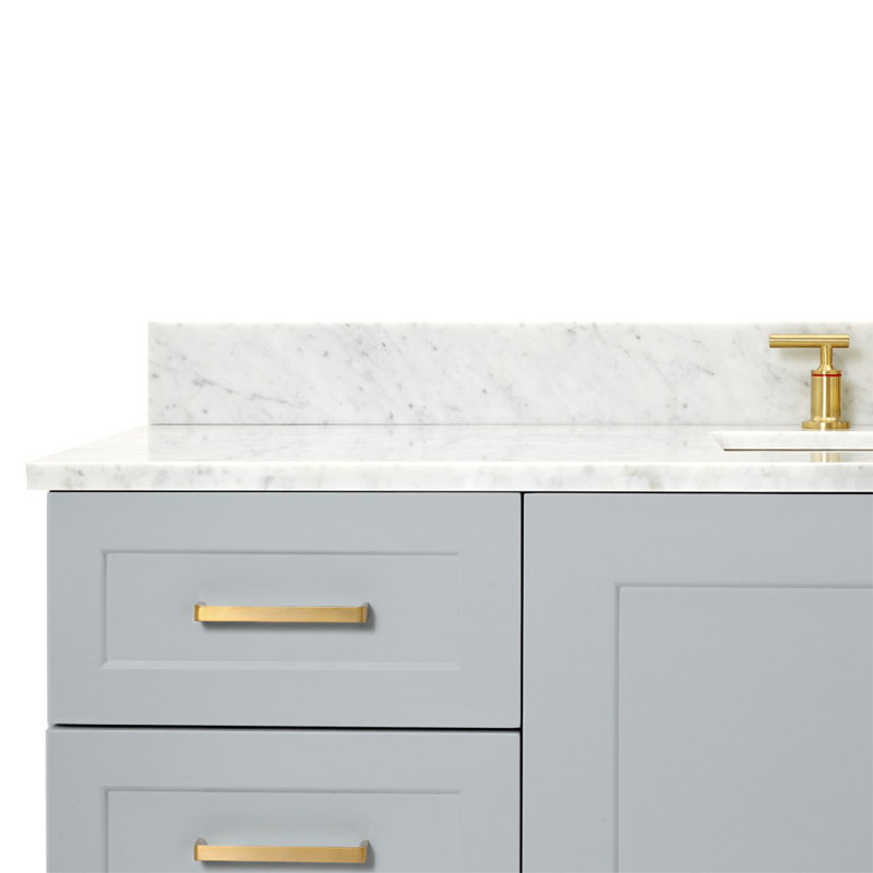 ARIEL TAYLOR 61 IN SINGLE RECTANGLE SINK VANITY, Gray, Rectangle