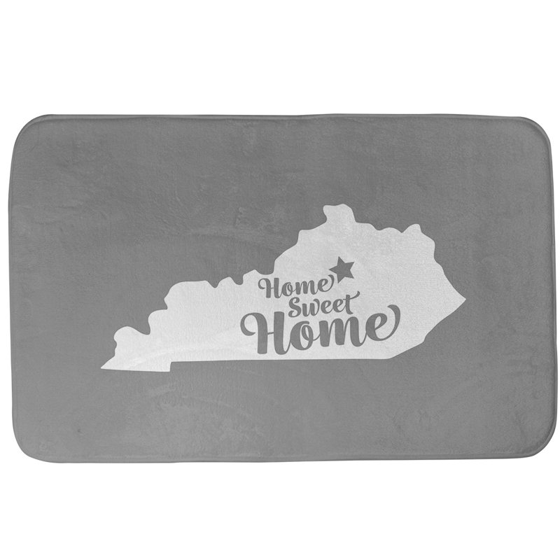 Tapis rectangulaire antidérapant pour salle de bain, L 17 po x L 21 po, Mauve, Home Sweet Home Lexington