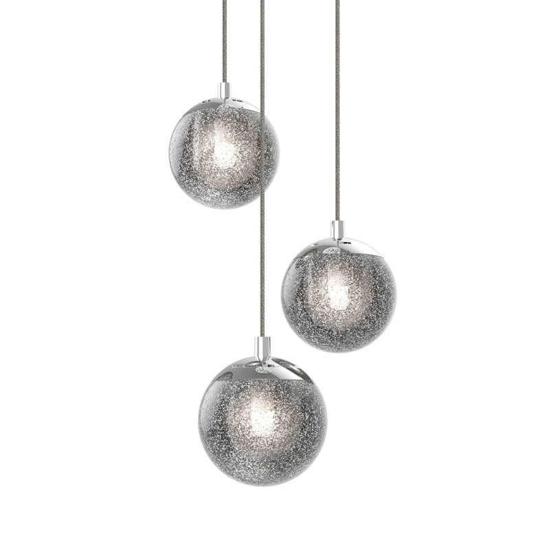 Champagne Bubbles - Light Polished Chrome Cluster Pendant, 3