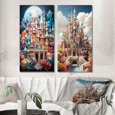 «Castles Whimsical Wonder Pastel I», 2 pièces
