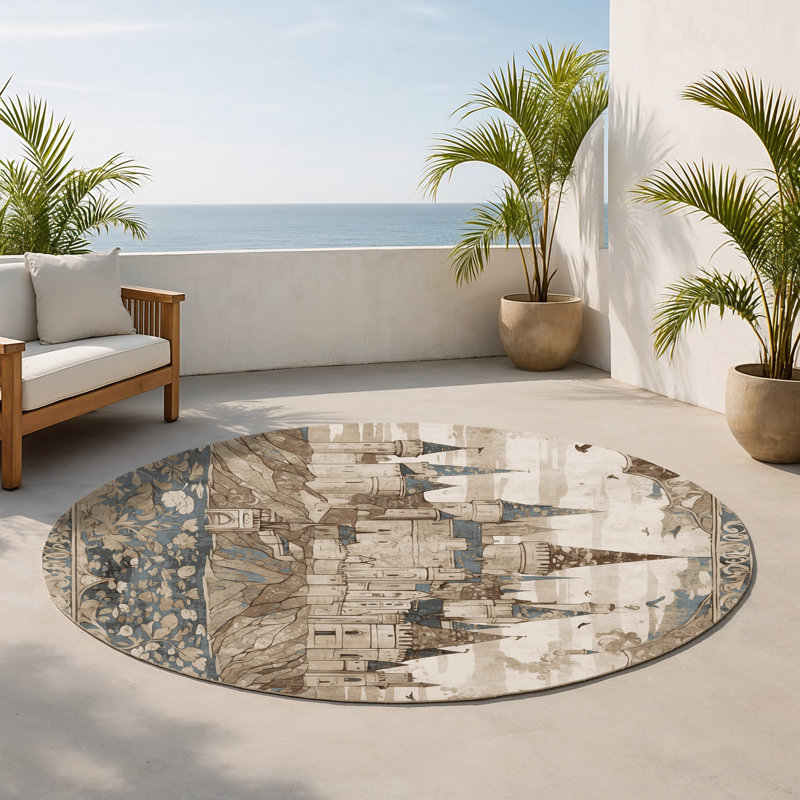 Tapis intérieur et extérieur Royal Crest, Rond 5 pi
