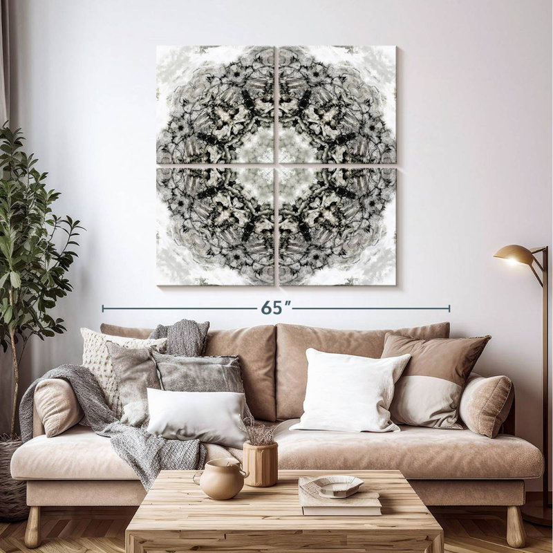 Kaléidoscope Avery noir et blanc II, 45" H x 45" W