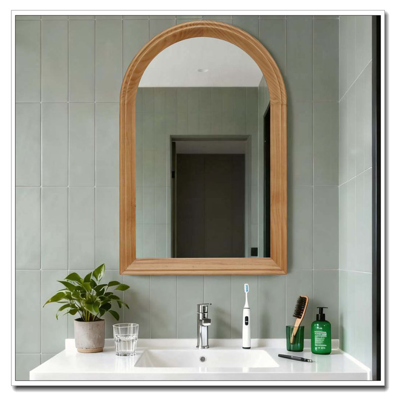 Miroir mural arqué à cadre rustique