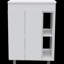 Ensemble de meuble-lavabo 2 pièces en blanc - meuble-lavabo à double porte et miroir, trousse de tablettes pour articles avec espace intérieur adéquat: accessoires de 6,28 po x 5,82 po, salle de bain compacte
