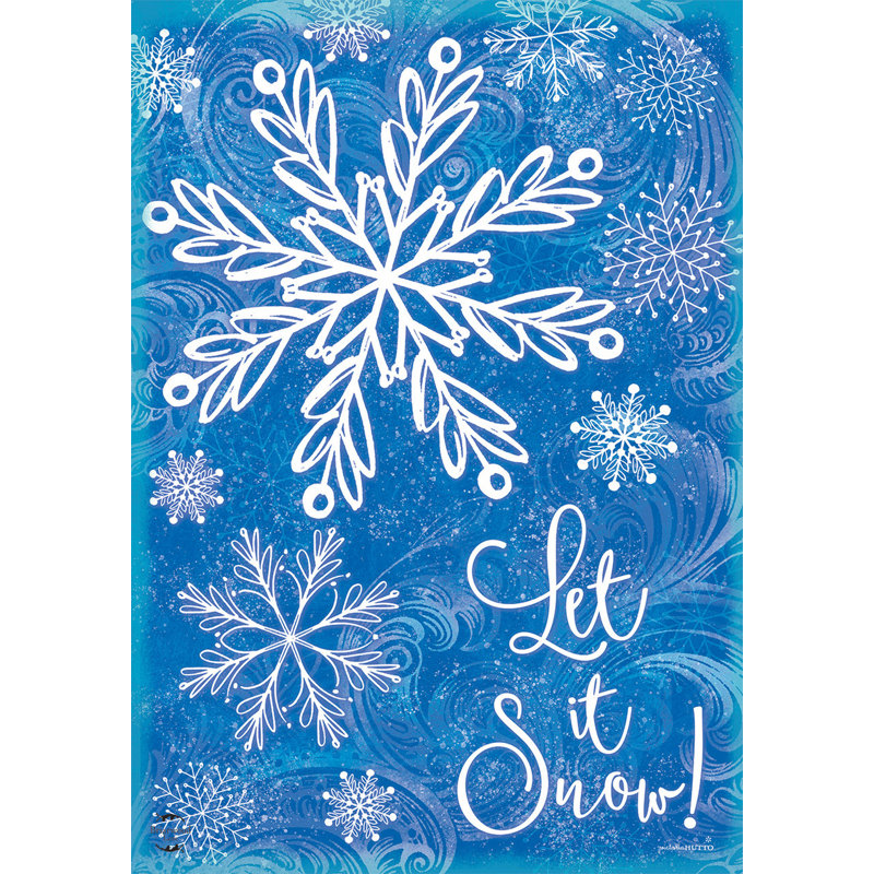 Drapeau de maison d'hiver flocons de neige scintillants