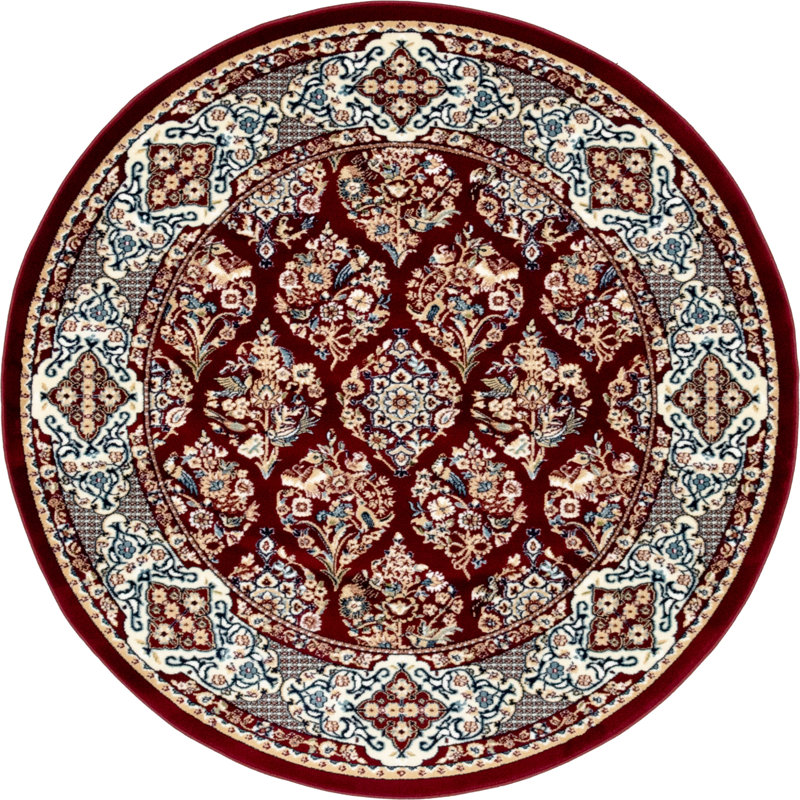 Tapis oriental bourgogne / beige Jackson, Rond 10pi