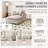 Upholstered Single Sofa Bed With Movable Ottoman-744110159