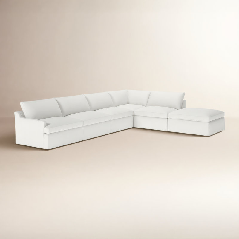 Canapé modulaire 6 pièces Wrenley, Beige Macarena, Orienté à droite