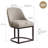 Borgos Linen Upholstered Barrelback Metal Base Dining Chair-2109288368-2100312530
