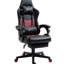 Fauteuil de jeu en cuir noir Pu - ergonomique, réglable en hauteur et dossier inclinable