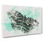 Mint Green Butterfly Art Watercolour - Wrapped Canvas-56660198