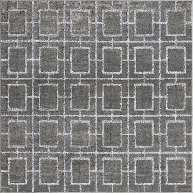 Geometric Indoor Rug, Square 7'10"