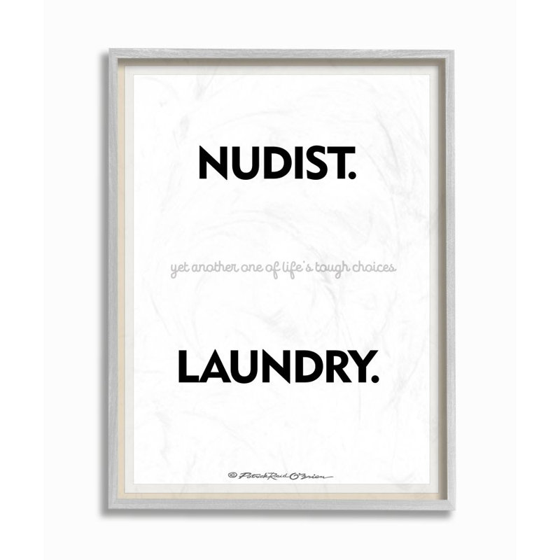 «Nudist or Laundry Funny Word» par Patrick Reid O'Brien - reproduction d'art textuel, Estampe numérique Farmhouse