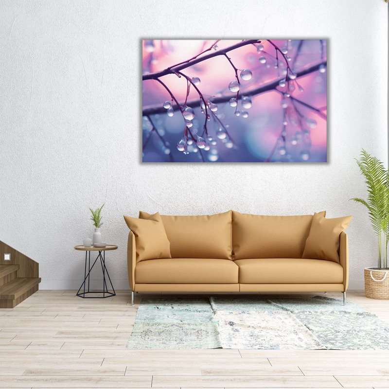 «Dewdrops on Tree Branches», art mural, Papier semi-lustré, H 12 po x l 18 po x P 0,02 po